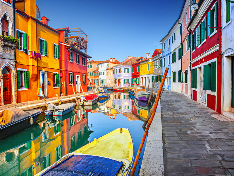 Colorful houses in Burano, Venice, Italy