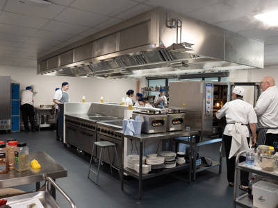 The commercial training kitchen at City of Portsmouth College 