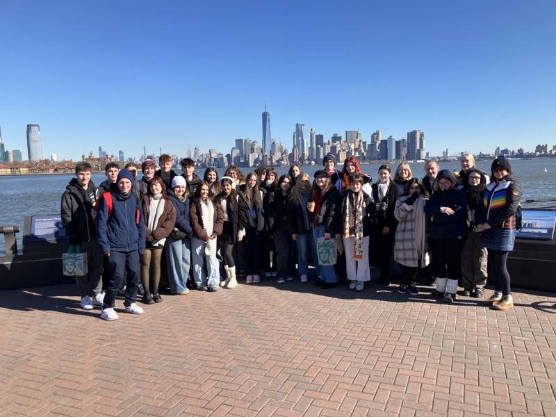 Art and Politics A Level students at the Statue of Liberty