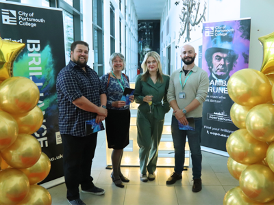 Proud students receive their awards at Supported Internship Awards hosted by City of Portsmouth College.