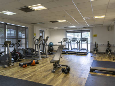 Highbury Campus fitness suite with treadmills, exercise bikes, rowing machines and weights