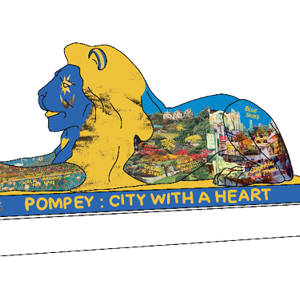 A mock-up design of a painted lion by graphics teacher Conor Clements