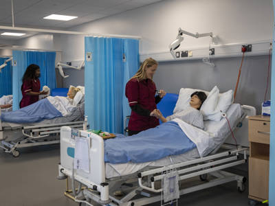 A practice hospital ward at City of Portsmouth College 