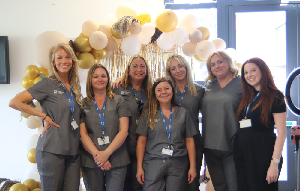 A group shot of staff from the beauty department at City of Portsmouth College 