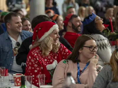 City of Portsmouth College staff enjoying the annual Christmas party