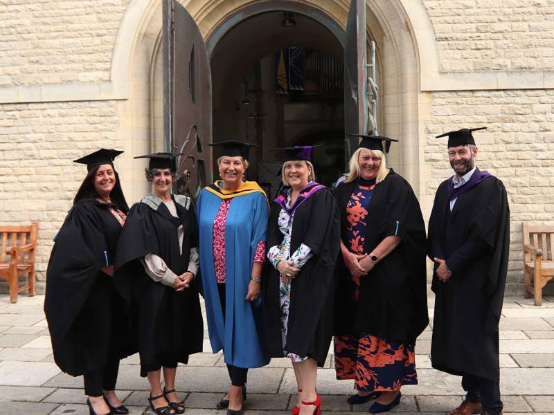 Members of COPC's ELT and SMT stood out the front of Portsmouth Cathedral.