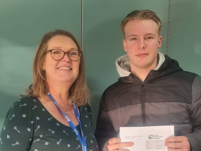 Frank Markham, seen with his English lecturer Emma MacNally