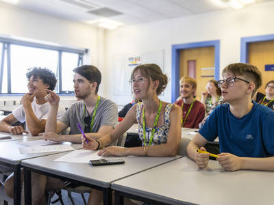 Students taking part in a classroom lesson at City of Portsmouth College Highbury Campus
