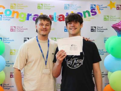 students celebrate their results