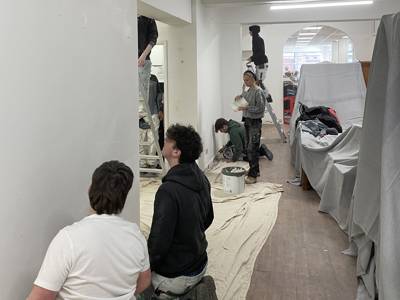 Painting and Decorating students busy at work at DEBRA Southsea