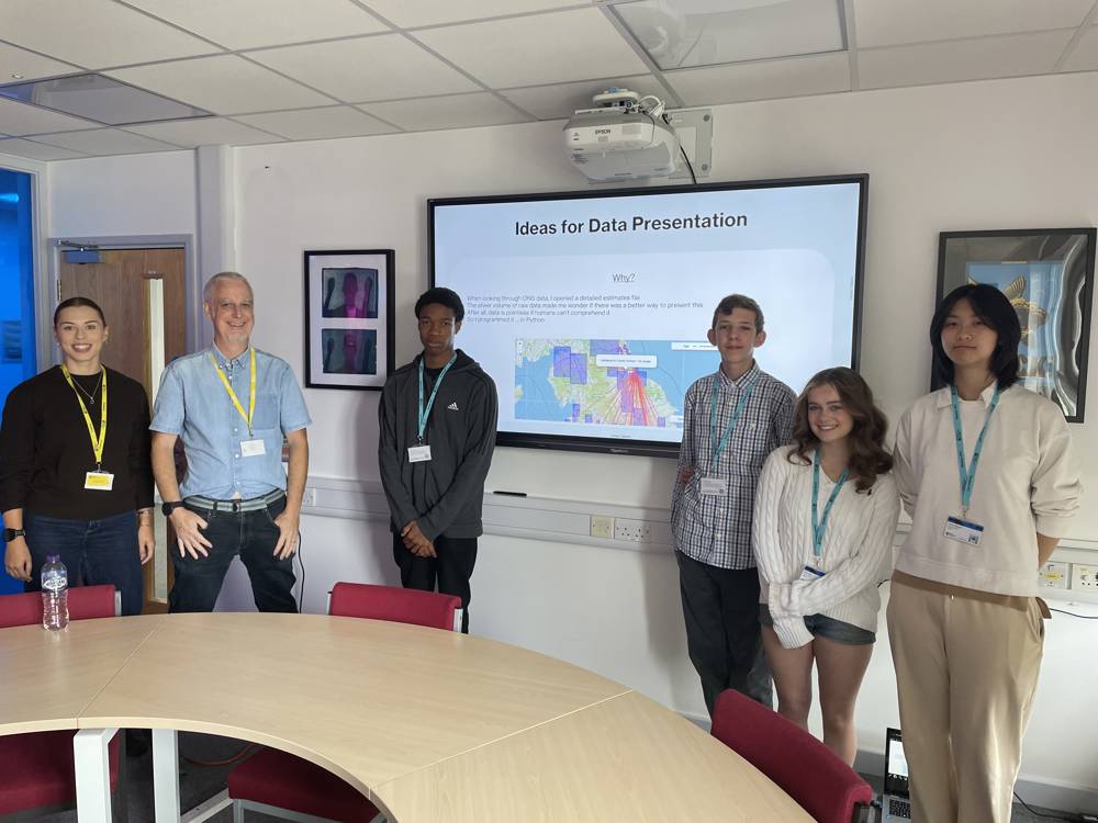 A group of students present their work to NATS and ONS