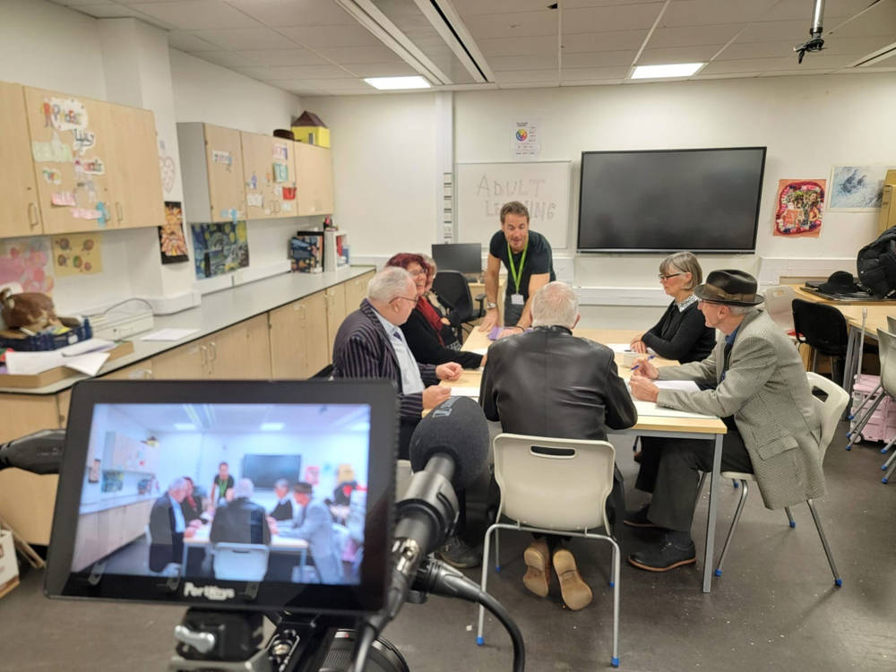 Members of the Tuesday Club Studios acting out a scene of Lessons Learnt.