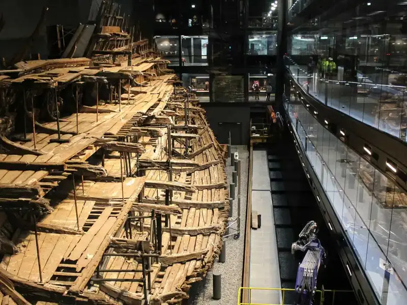 The wreckage of The Mary Rose on show at the museum 