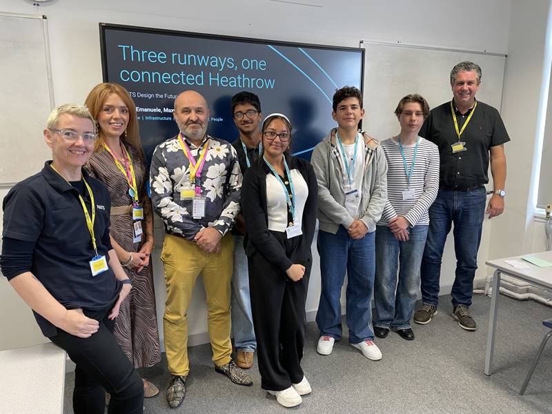 A group of students present their work to NATS and ONS