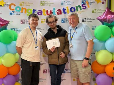 staff celebrate with students