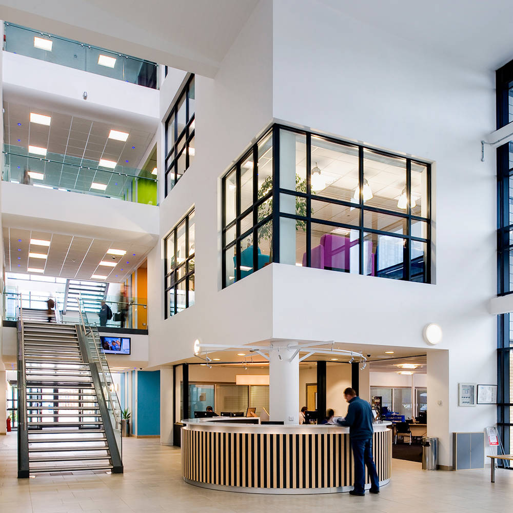 Inside our Highbury Campus building in Tudor Crescent, Cosham