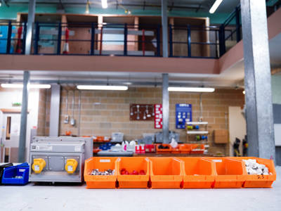 The workbench and electrical workshop at City of Portsmouth College 