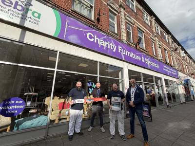 From left, Craig Palframan from COPC, store manager Sam Muscat, Dan Graham from COPC and DEBRA area manager Noel Fawcett