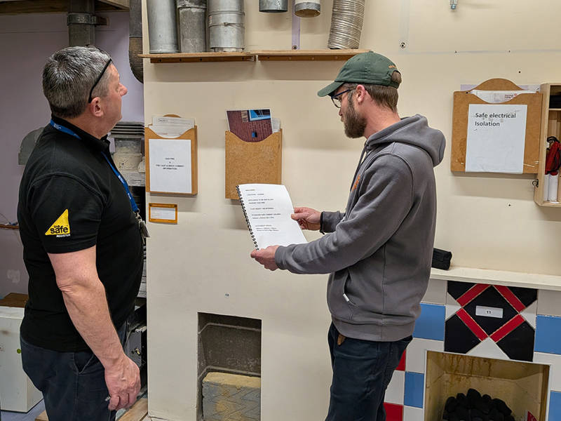 A COPC gas trainer and trainee mid learning session.