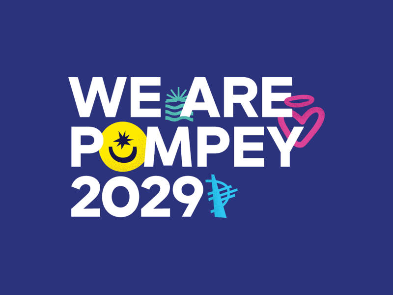 Graphic showing the We Are Pompey 2029 logo