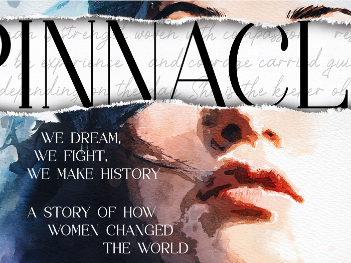 A graphic poster advertising performing arts play called Pinnacle