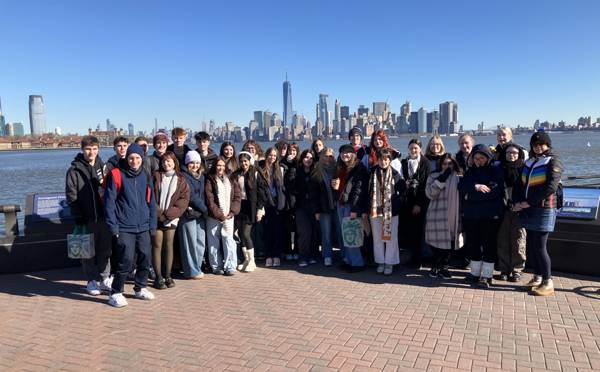 Art and Politics A Level students at the Statue of Liberty