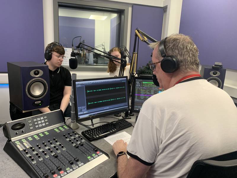 Behind the scenes in the Express FM studio